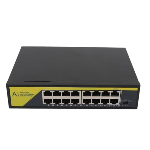 Gavigain 200W Switch PoE de 16 Puertos, 30W por Puerto, Modo de Extensión de Larga Distancia, Refrigeración Silenciosa sin Ventilador para Cámaras, Puntos de Acceso y Sistemas Telefónicos para Hogar y Negocios miniatura 5