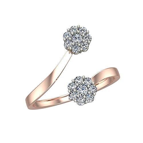 Image of DISHIS 14K(585) /18K(750) Rose Gold Diamond BIS Hallmarked Ring for Women