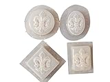 Fleur De Lis Plastic Craft Mold Set use with Soap for Making Your own Decorative Bars 4664