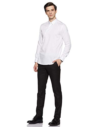 Image of Park Avenue Men's Pure Cotton Solid Pattern Slim Fit Narrow Collar Full Sleeve Formal Shirt