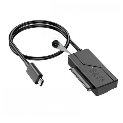 Cable adaptador USB-C a SATA para HDD/SSD 2.5/3.5" con jack de energía