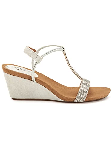 Image of Style & Co. Womens Mulanepwt Sequined Wedge Sandals