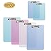 Produktbild HIMETSUYA 6er Klemmbrett DIN A4+A5 mit gummierter Metalklemme, Schreibbrett DIN A4 mit Aufhängeose, Pad Halter Clipboard - Transparent Kunststoff - Schreibblock Set mit 4 Farben