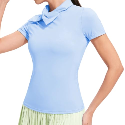 Polo de golf femme bleu élégant idéal pour vos journées au club et vos swings d'été