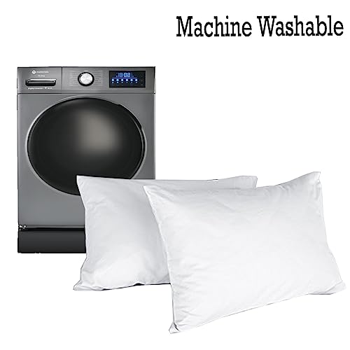 Image of Microfiber Pillow Set of 2 for Sleeping, 16 x 24 Inches, Soft & Comfortable Bed Pillows, White