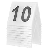 BRIGHTFUFU Acryl Tischnummern 10 Stück V Förmige Tischmarker Wiederverwendbar für Geburtstage und Bankette mit Leichtem Design und Kompakter Größe