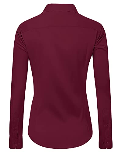 Image of J.VER Womens Dress Shirts Long Sleeve Button Down Shirt Wrinkle-Free Business Casual Blouse Office Work Tops