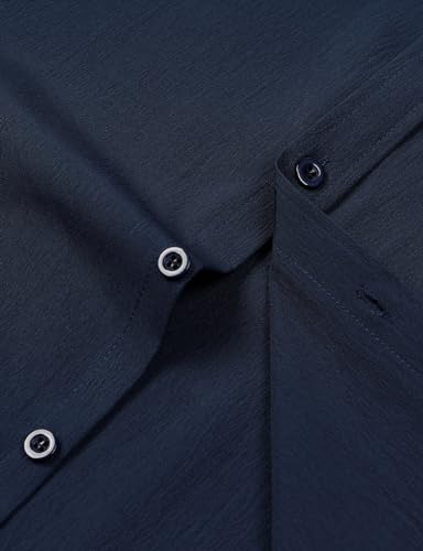 Men's Stretch Wrinkle Free Short Sleeve Texture Shirt Lightweight Summer Button Down Shirts for Beach Vacation4