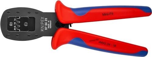 Knipex Pinza Per Mini-Connettori Crimpaggio Parallelo Per Il Serraggio Di Connettori Della Serie Mini-Fit Di Molex Llc Brunita, Rivestiti In Materiale Bicomponente 190 Mm 97 54 26 - 3