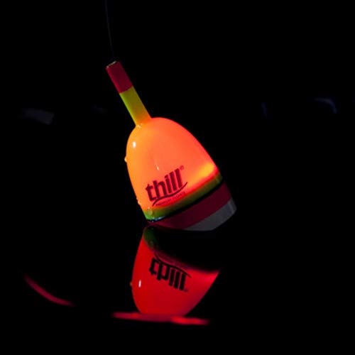 Thill Splash Brite Lighted Bobber for Fishing, Center Slider Slip Float, Lights Up on Contact with Water, Fishing Gear and Accessories, 3/16 oz, X-Large
