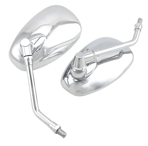 Rétroviseurs moto alu chromé haut de gamme avec miroirs universels 10mm