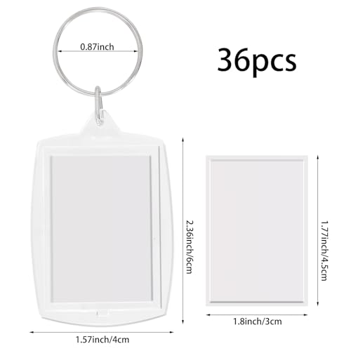 Image of hoyuwak 2.16x1.8 Inch Acrylic Photo Keychains - Clear Blank Picture Frame Keyrings for Custom Photos & Gifts