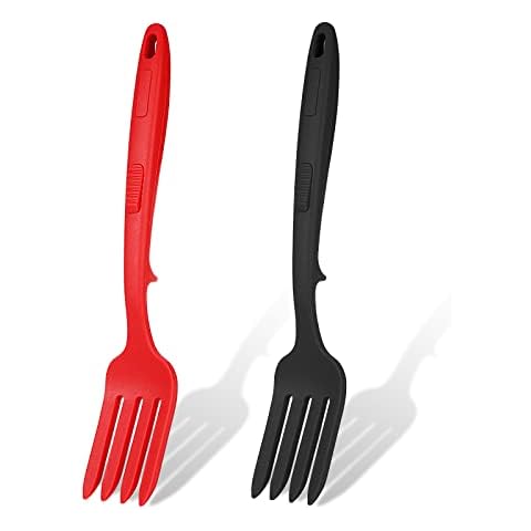 KINBOM Tenedor de Cocina Silicona Flexibles Resistente al Calor Multifuncional Antiadherente Cover