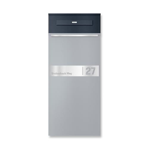 Metzler Zivo Renz RAL 7016 - Bandeja para cajas de paquetes (acero, resistente a la intemperie, modular, ampliable hasta 5 compartimentos), color gris
