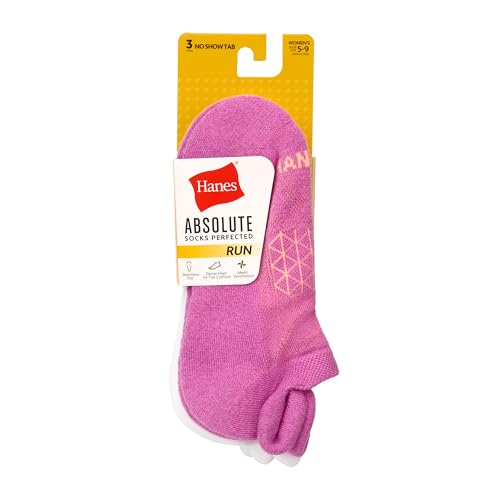 Hanes Meias femininas, absolutas, respiráveis, invisíveis para corrida, pacote com 4, rosa, 5-9