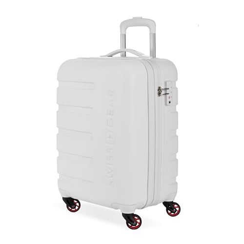 SwissGear-7366-Signature-Hardside-Expandable-Luggage-with-Spinner-Wheels-TSA-Lock-Cup-Holder-White-Carry-On-19-Inch SwissGear 7366 Signature Hardside Expandable Luggage with Spinner Wheels, TSA Lock, Cup-Holder, White, Carry-On 19-Inch - Image 1