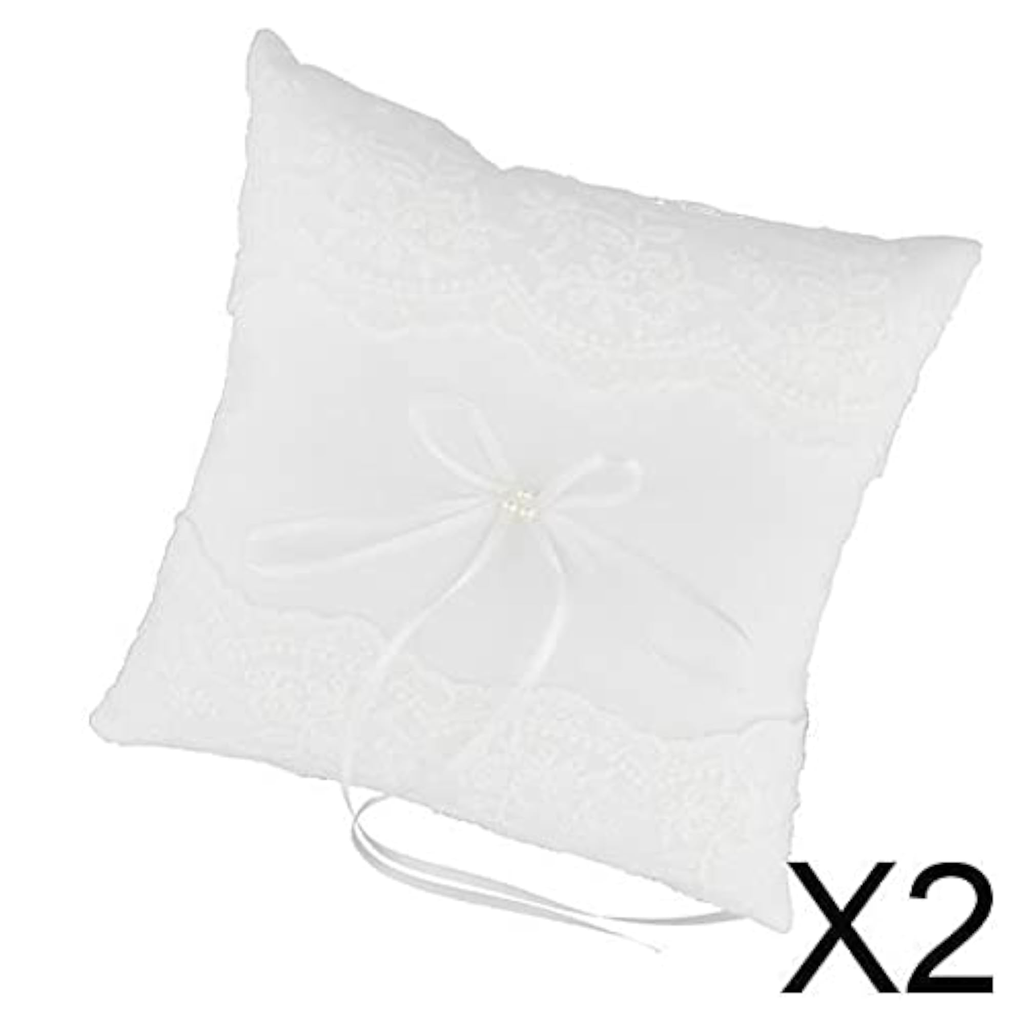 Wedding Ceremony Pearls Lace Ring Pillow Cushion
