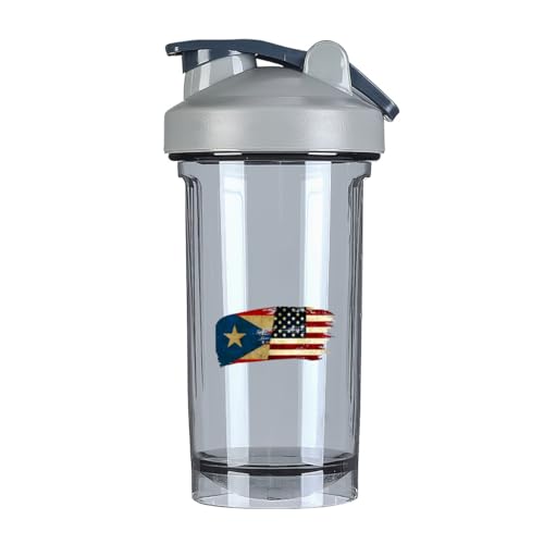 Porto Rico America Flag 18 Ounce Shaker Cup,Fashion Theme Pattern Shaker Bottle Leak-proof Workout Shake Bottles 500ML/18 oz Perfect for Pre Workout