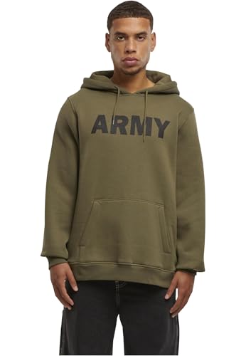 Sweat à capuche militaire homme Brandit noir coupe droite contre le froid urbain