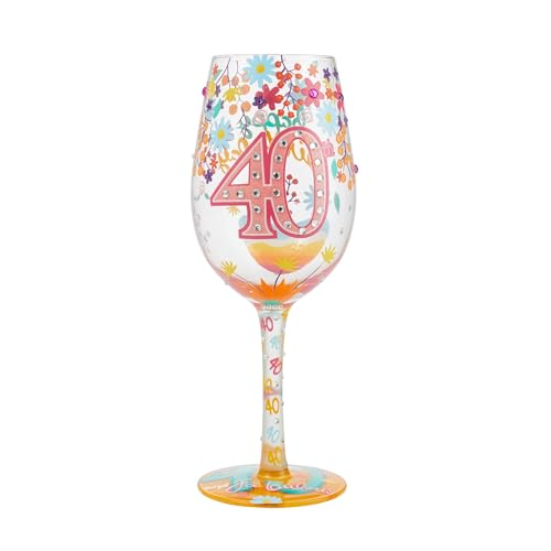 Enesco Designs by Lolita Happy 40th Birthday Hand-Painted Artisan Wine...