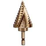 COMOWARE Hex Shank Cobalt Step Drill Bit with Two Spiral Flutes - 12 Step Sizes (1/4” – 1-3/8”) - Id