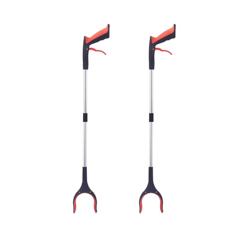 Lot de 2 ramasse-déchets longue portée 83 cm : pince de préhension senior ergonomique