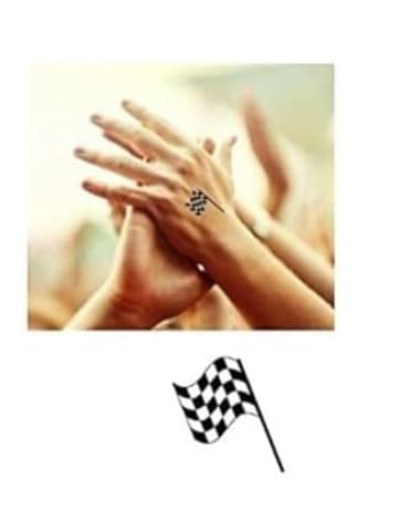 Festival Flag - Black Ink - Hand Stamp - Suitable for Festivals - Night Clubs - Parties etc self Inking 18mm circ 5210