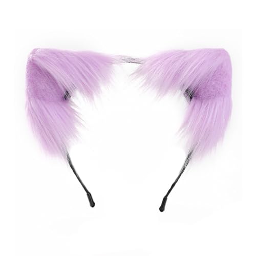 ESTCNK 猫の耳 ハンドメイド 動物 毛皮のような子猫 ヘッドバンド ヘアフープ 仮面舞踏会用