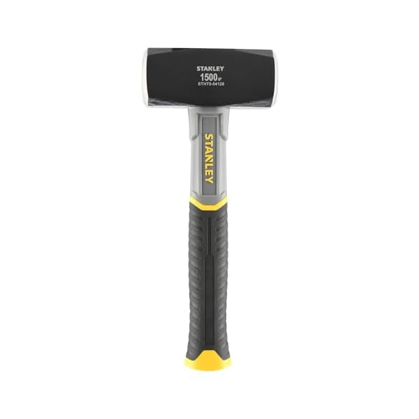 Stanley Fiberglas-Fäustel STHT-54128 (Kopfgewicht 1.500g, 260mm Länge, mit Fiberglas-Kern, optimal ausbalanciert, verstärkte Verbindung zwischen Kopf & Griff, mit Antirutsch-Griff) – Bild 3