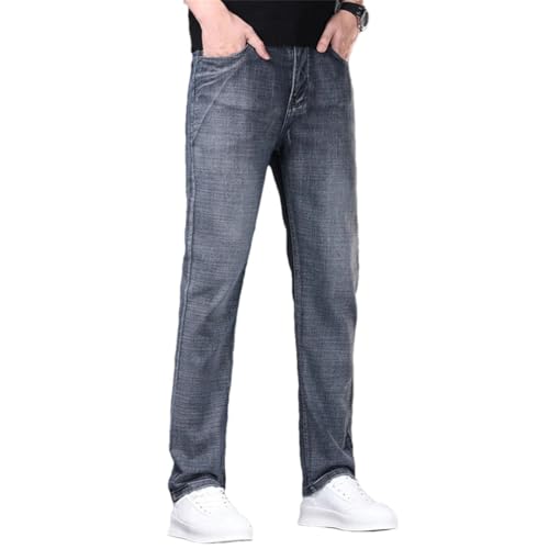 Men's Stretch Leg Plus Size Jeans Holiday Party Pants Outside Straight Leg Denim Trousers