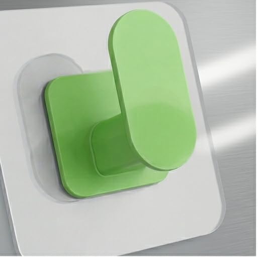 Image of ELMVIA Self Adhesive Hooks /Wall Hangings Hook /Waterproof Hooks for Wall Without Drilling Heavy Duty Bathroom Kitchen Towel Wall Hooks for Hanging Strong Coat (4, Green Nail Hook)