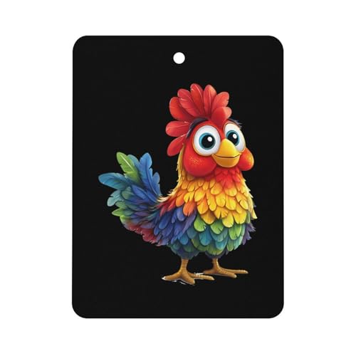 Rooster Chicken Car Air Freshener Hanging Aromatherapy Tablets for Car Accessories Square