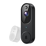 1080P Video Doorbell Camera, Smart Human Detection, Cloud Storage, Chime Included, Live View, 2-Way Audio, IR Night Vision, Battery Powered, Indoor/Outdoor Surveillance