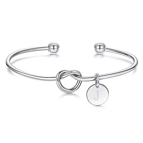 Image of Ursteel 14K Gold Plated Initial Bracelet for Women - Dainty 14K Gold Plated Knot Letter A-Z Bracelets for Women, Tie The Knot Bracelet Bridesmaid Proposal Jewelry Gifts