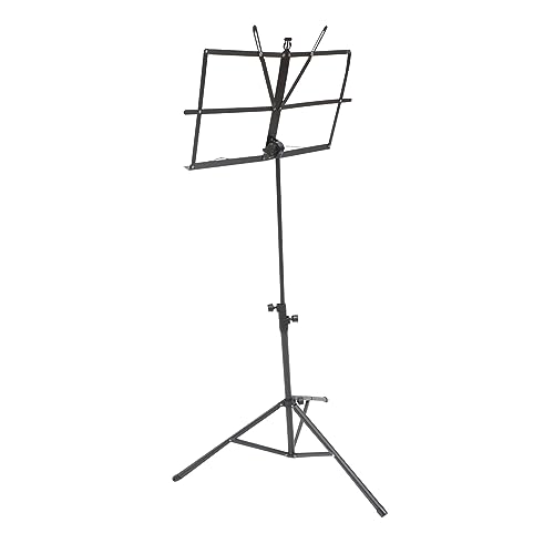LIOOBO 1Set Folding Sheet Music Stand Portable Tripod Design for Music Scores Recipes and Tablets Durable Black Construction for Musicians and Home Use