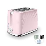Swan Windsor 2 Slice Toaster with 7 Browning Levels for Toast, Breakfast Muffins and Bagels, Removable Crumb Tray, Defrost/Reheat/Cancel, Cord Storage, Non-Slip Feet, 900W, Pink, ST14071PNK