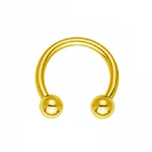 eeddoo Piercing Hufeisen Septum Gold Edelstahl Stärke: 1,2 mm Durchmesser: 9 mm 3 mm