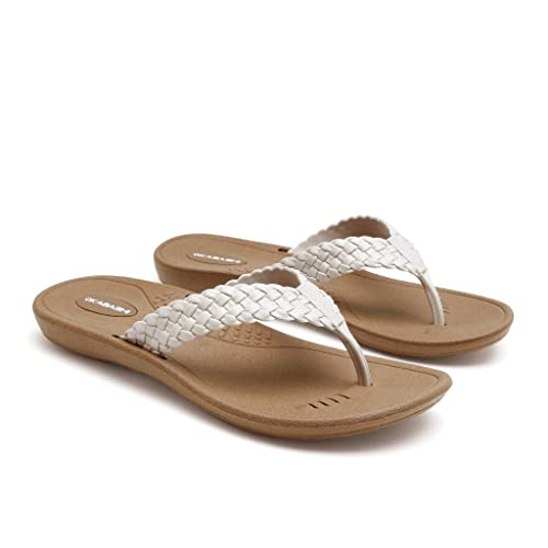Image of OKABASHI Women's Baha Flip Flop | Contoured Footbed w /Arch Support for All-Day Comfort | Slip-Resistant & Waterproof | Sustainably Made in The USA