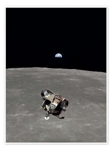 Apollo 11, surface lunaire Poster de NASA 90 x 120 cm Noir Tableaux Décoration murale