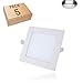 Produktbild Yafido 5er Led Panel Ultra Slim Einbauleuchte 3W 6500K 240 Lumen Eckig Spot Deckenlampe Kaltweiß Super Flach Einbaustrahler mit Teriber 230V Nicht-dimmbar Ø85 x 11 mm