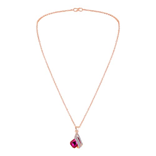 Pink Crystal Angel Wings Pendant Set