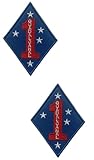 Zeedby 2pc Marine Corps 1st Cavalry Division Guadalcanal Embroidery Patch Armband Badge Military Decorative Sewing Applique Embellishment Tactical Patches