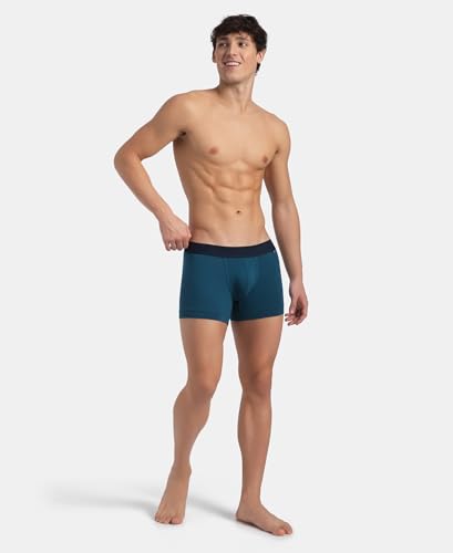 Image of Jockey US60 Men's Super Combed Cotton Elastane Stretch Solid Trunk with Ultrasoft Waistband