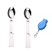 OMIGA 2 Piezas Cubiertos de Camping Plegable Cuchara Acero Inoxidable y Bifurcación Plegables Con Caja de Plastico Fácil de Doblar para Acampar Picnic y Otras Actividades Aire Libre (160*34.5MM)