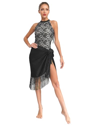 Fldy Damen Latein Tanz Outfit Fransen...