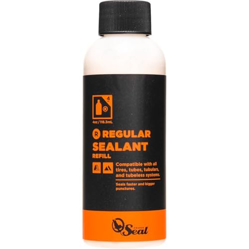 Orange Seal - Regular Formula Tubeless Bike Tire Sealant | Fast Sealing, up to 1/4' Puncture | for MTB, Road, CX and Gravel Bicycle Tires | 4oz Refill