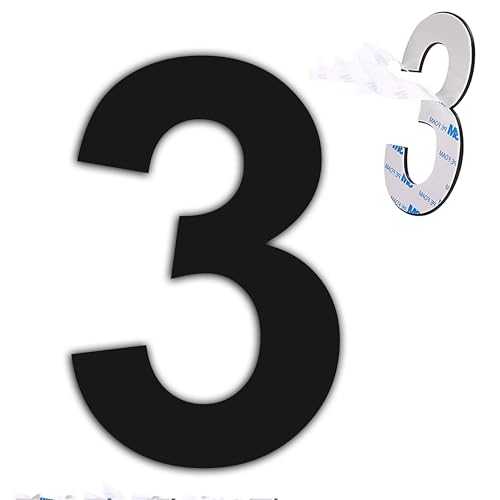 nanlyiau 4in/102mm numero casa exterior adhesivo numero de casa mate negro numeros casa exterior,hecho de acero inoxidable SUS304(3)
