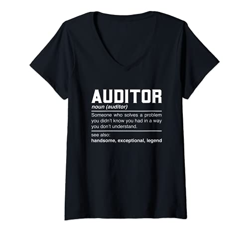 Mujer Auditor Definition Design - Audit Controller Audits Noun Camiseta Cuello V