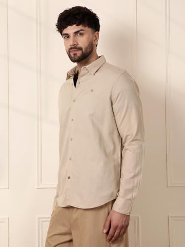 Image of WROGN Men's Linen Blend Shirt | Solid Styles | Slim Fit