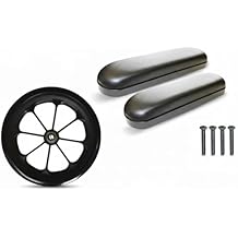 Healthline Wheelchair Comfort & Mobility Bundle Includes 8 Flat-Free Front Wheels and 14 Full-Length Padded Armrests Pair Universal Replacement Kit Fits Most Manual Wheelchairs, Easy Install